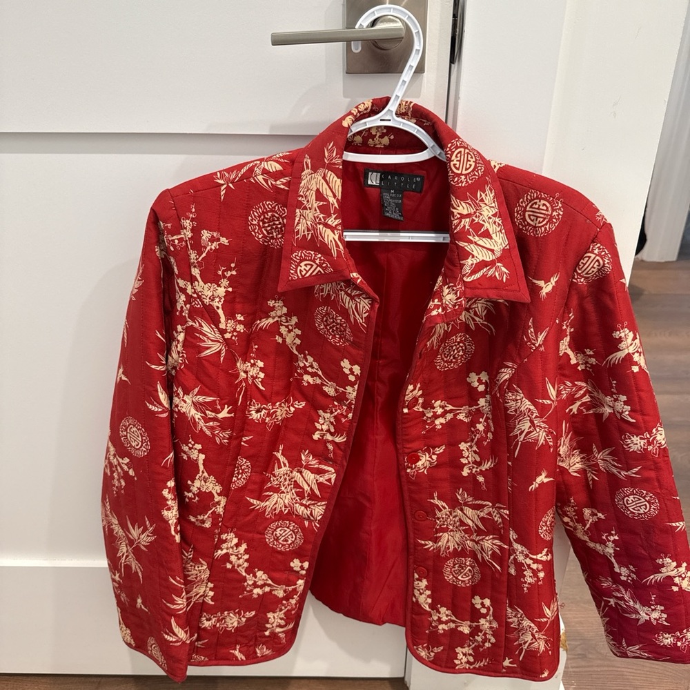 Carole Little Red Floral & Medallion Blazer